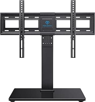PERLESMITH Universal Swivel TV Stand Legs for 37-75 inch TVs, Height Adjustable Tabletop Mount Holds up to 99lbs, Television Table TV Stands for Livingroom & Bedroom, Universal VESA 600x400mm, PSTVS13