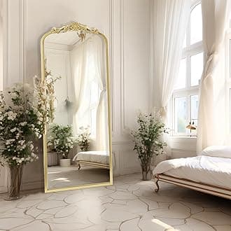 AIXI HOME Arendahl Traditional Gold Arch Full Wall Mirror, 28"x50" Carved Elegant Rectangle Vintage Mirror with Antique Ornate Frame, Baroque Inspired Home Decor for Vanity Bedroom Entryway