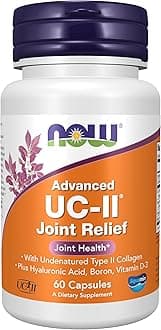 NOW Supplements, UC-II Advanced Joint Relief with Undenatured Type II Collagen, plus Hyaluronic Acid, Boron, Vitamin D-3, 60 Veg Capsules