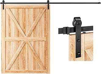 10ft Classic Rustic Sliding Barn Door Hardware for Wide Opening and Two Openings(10ft Single Door Kit)