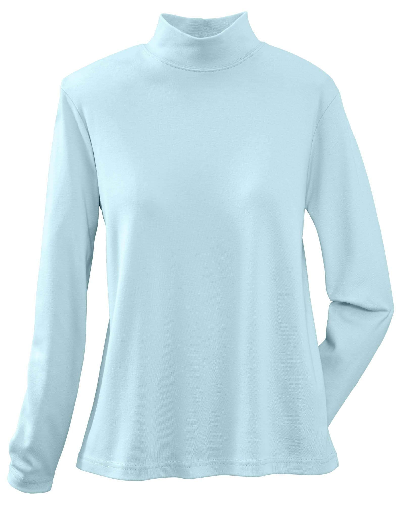 UltraSofts Mock Turtleneck, Aqua, Large