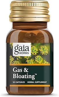 Gaia Herbs Gas & Bloating - Provides Relief from Occasional Gas and Bloating - with Activated Charcoal, Fennel, Chamomile, Cumin, and Peppermint Leaf Essential Oil - 50 Vegan Capsules (25-Day Supply)