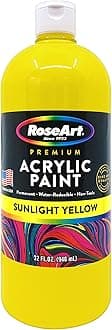 Cra-Z-Art RoseArt Acrylic Paint Sunlight Yellow 32oz Bottle
