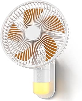 Airbition 8'' Small Wall Mount Fan with Remote Control, 90°Oscillating, 4 Speeds, Timer, Included 120° Adjustable Tilt, High Velocity, 70Inch Cord, for RV Bedroom Home Office Garage