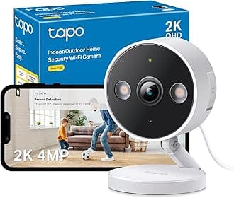 Tapo C120 2K 4MP WiFi Outdoor Camera, Built-In Dual Spotlights, Color Night Vision Security with No Monthly Fee, AI Detection, Sound & Light Alarm, IP66 Weatherproof,CCTV, Cross-Line Detection