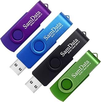 16GB USB Flash Drives 4 Pack 16GB Thumb Drives Memory Stick Jump Drive with LED Light for Storage and Backup (4 Colors: Black Blue Green Purple)