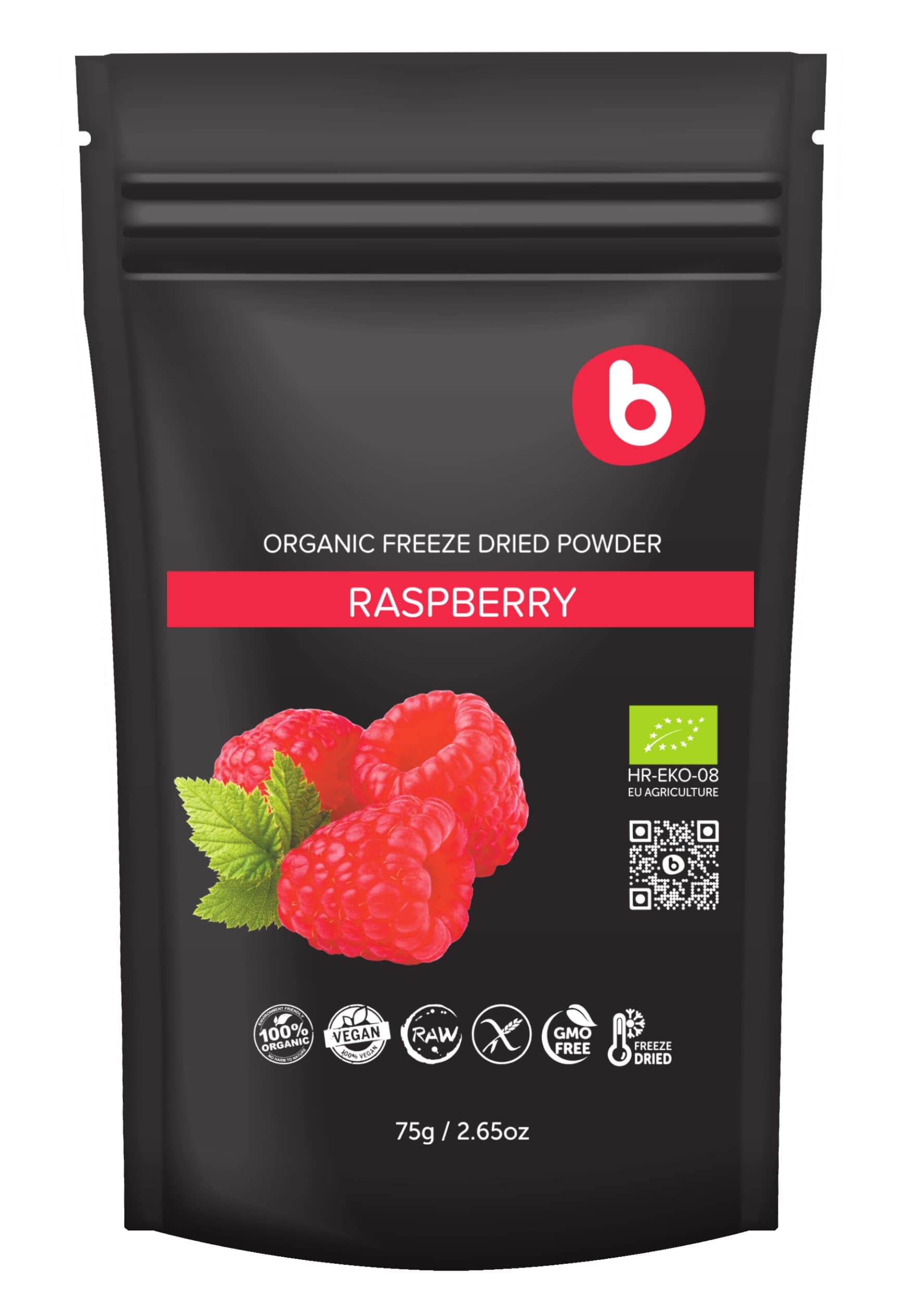 Organic Freeze Dried Raspberry Powder from Freeze Dried Raspberries - Rich in Manganese, Vitamin K, Ellagic Acid & Dietary Fiber- for Smoothies, Baking & Natural Food Coloring - Vegan- 2.65oz