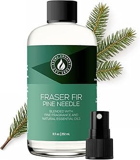 - Fraser Fir Christmas Tree Diffuser Oil - Luxury Essential Oils for Diffuser Refill & Air Freshener Room Spray - Natural Home Fragrance, Pine Needle Scented Oil for Diffusers (8.5 Fl. oz)