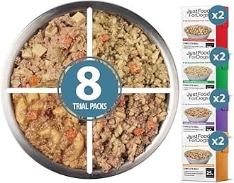 Pantry Fresh Dog Food Variety Pack, Complete Meal or Topper, Beef, Chicken, Turkey, & Lamb Human Grade Recipe - 12.5 oz (Pack of 8)
