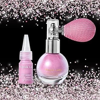 Pink Body Glitter Spray, Body Shimmer Powder Travel Size, Body and Hair Glitter for Kids, Face Glitter Highlighter, Glitte Body Spray for Party Festival Halloween, Rave Hairspray Outfit