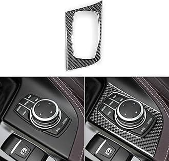 Real 3K Black Carbon Fiber Car Center Console Shifter Multimedia Control Panel Decoration Sticker Auto Interior Accessories Compatible with BMW X1 F48 F49 2016-2022/X2 F39 2018-2022