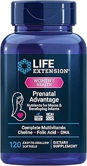 Prenatal Advantage, Women’s multivitamin, Baby Support, folic Acid, Choline, omega-3s, Vitamin C, D3, B1, B6, B12, zinc, niacin, Gluten Free, Non-GMO, 120 softgels