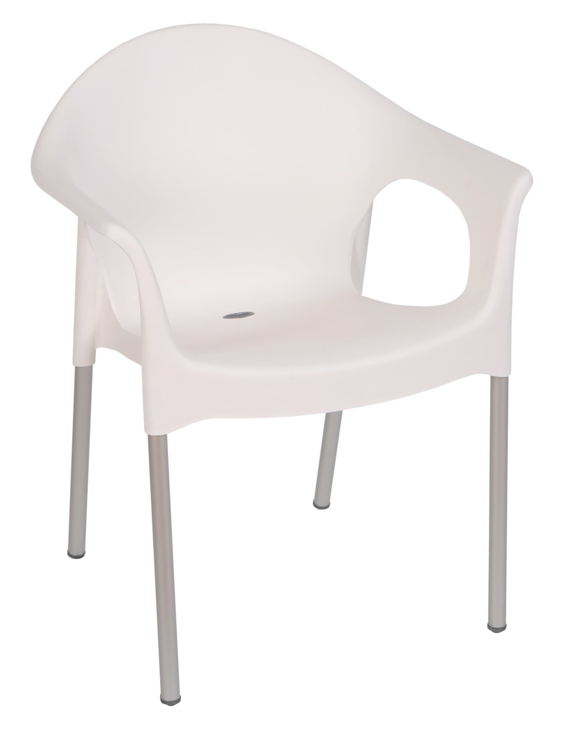 Lisa Collection Rounded Back Durable Plastic Chair -White