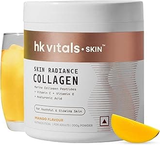 hk vitals Skin Radiance Marine Collagen Supplement (Mango, 200g) | Vitamin C, E, Sodium Hyaluronate | For Healthy Skin, Hair & Nails