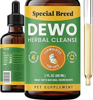 Natural Intestinal Defense for Cats, Herbal Cleanse with Wormwood, Black Walnut, Turmeric - NO Oregano - Digestive Support Promotes Gut Health & Flora Balance, Made in The USA, 2oz