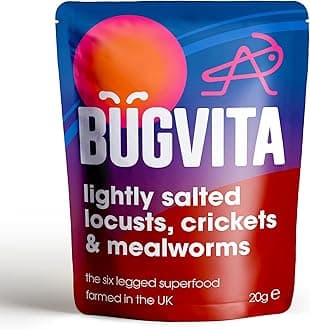 Lightly Salted Locusts, Crickets & Mealworms | 20g | Farmed in the UK | Ready to Eat | For Human Consumption