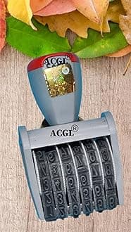 Number Stamp (Incl. ₹, Kg, Gm, No.) – 6 Digits, Manual Heavy-Duty Numbering Machine, Super Fast, AI Tested