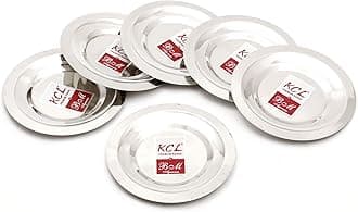 KCL Stainless Steel - Multipurpose Lid Set | Round Shape Heavy Gauge Ciba Set For Home & Office Use | Suitable For Cups, Glasses, Mugs & Tumblers | Set of 6 Lids