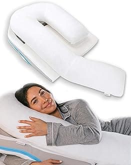 Shoulder Relief System, Bed Wedge Pillow for Shoulder Pain Relief, Therapeutic Body Pillow with Insert and Covers, Inclined Sleep Position with Arm Pocket, Small/Medium for 5'9" and Under