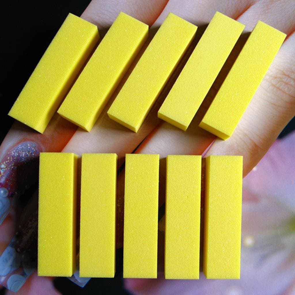 10 Pcs Yellow Color Buffer Block File for Nail Art Tips Manicure Pedicure