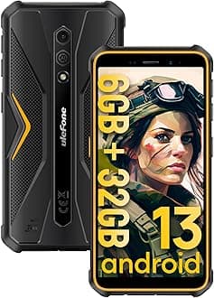 Armor X12 Rugged Phones Unlocked, 5.45 inch Screen, Android 13, 6GB + 32GB, 13MP + 8MP Waterproof Camera, 4860mAh Battery, Military Grade Smartphone, Face ID, NFC, OTG, WiFi - Orange