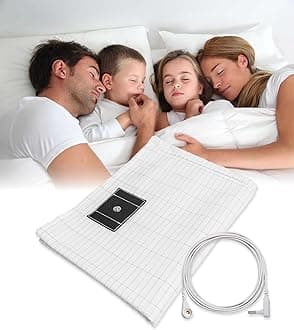 Grounding Sheets, Soft Grounding Mat for Bed, Cotton & Silver Fiber Bed Grounding Sheet for Bed Sleeping Therapy Natural Wellness, 27X52 INCH, White