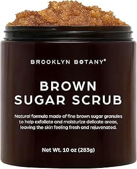 Brown Sugar Body Scrub - Moisturizing and Exfoliating Body, Face, Hand, Foot Scrub - Fights Acne, Fine Lines & Wrinkles, Great Gifts For Women & Men - 10 oz