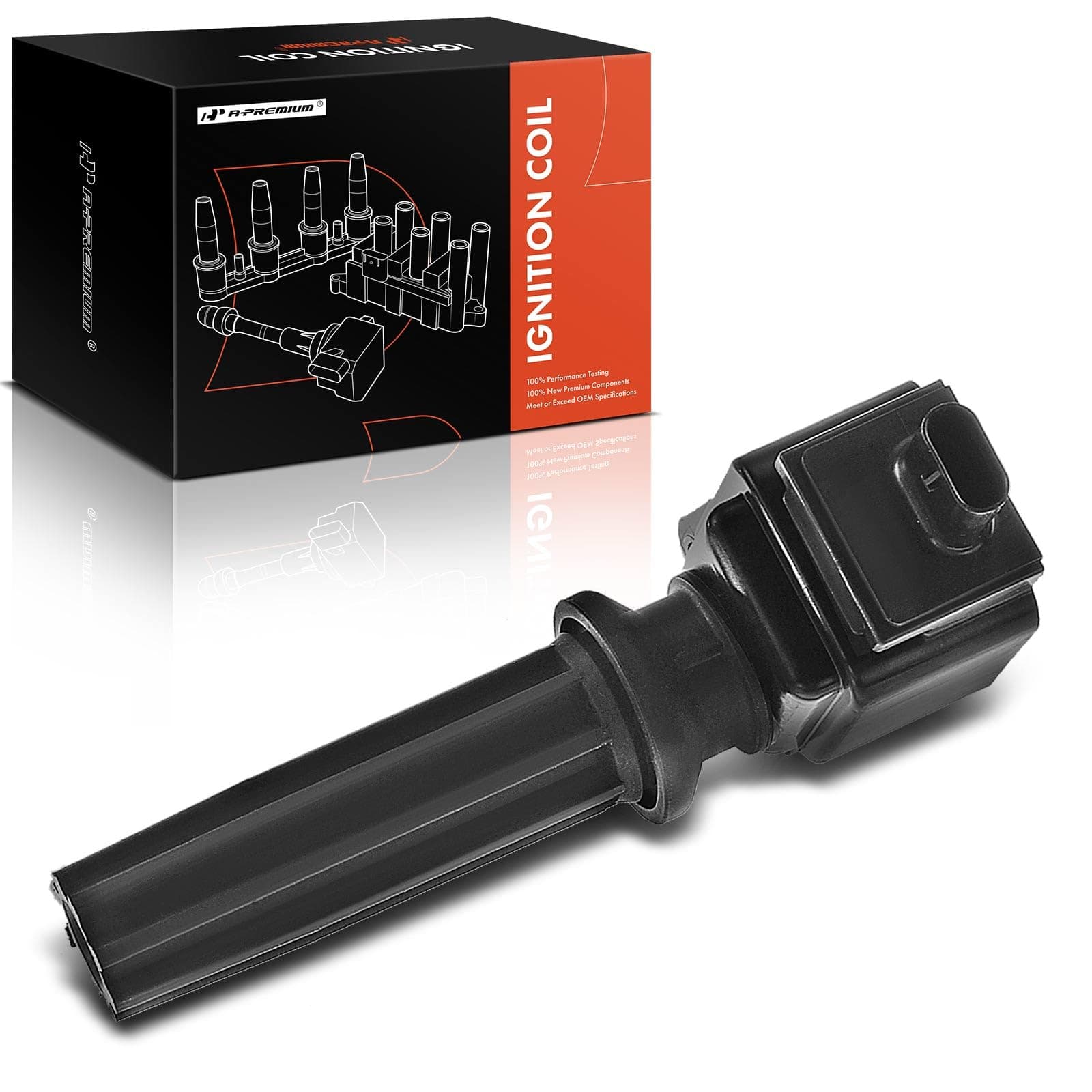 A-Premium Ignition Coil Pack Compatible with Ford Escape 2013-2019 Explorer 2012-2019 Focus 2012-2018 Fusion 2013-2019 Mustang 2015-2019 - 2.0L 2.3L 2.5L Engine