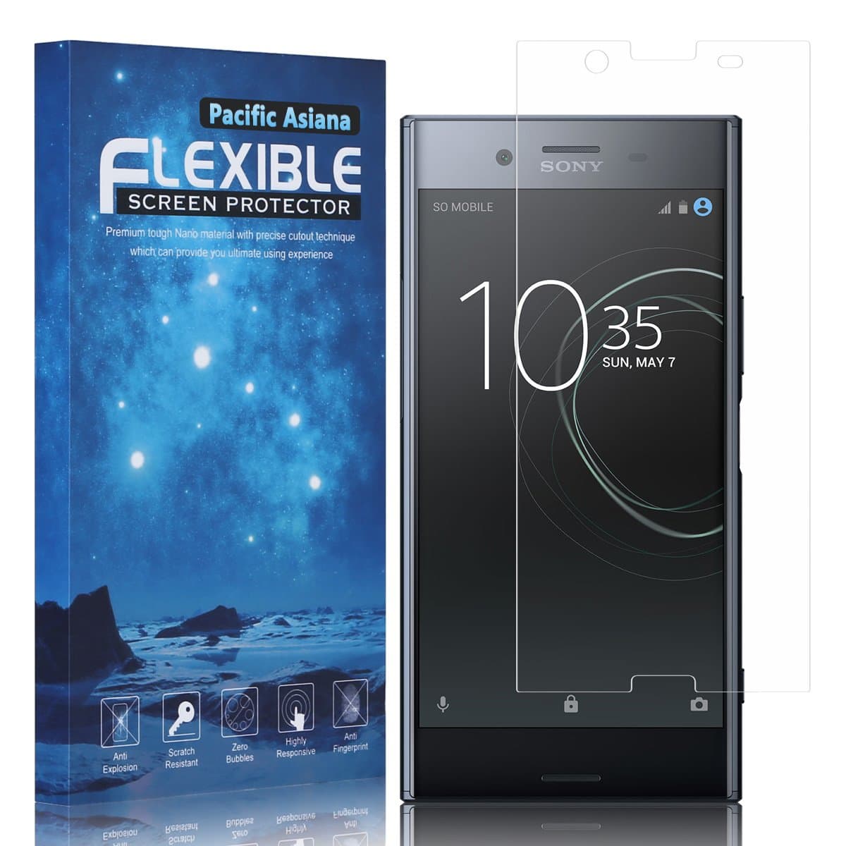 [2-Pack] X Compact Screen Protector, Pacific Asiana [Anti-Explosion][Wet Applied][Bubble Free][Case Friendly][Scratch-Resistant] 6H Hardness HD Clear[Not Glass] Replacement for Sony Xperia X Compact