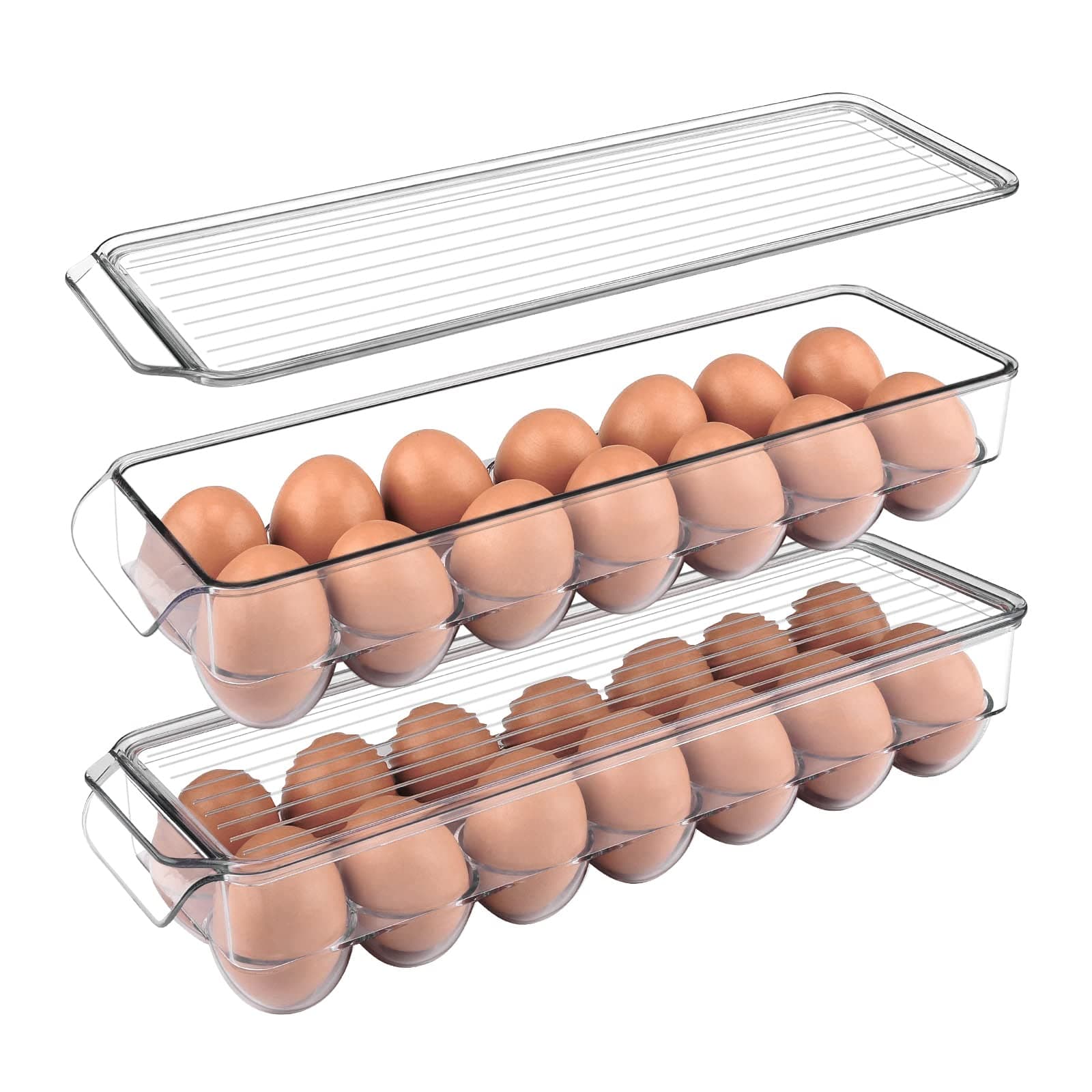BPA-free Clear Plastic Egg Holder, 14-Eggs, Pack of 2