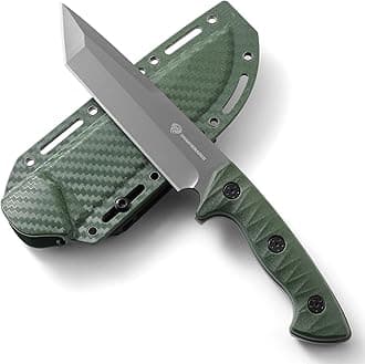 DRACHENADER Tanto Knife Fixed Blade with Sheath Tactical Fixed Blade Knife, Sharp Fulltang Outdoor Survival, Versatile for Horizontal, Scout Carry and Vertical Carry