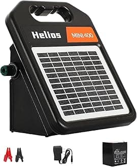 Andmon MINI400 20 Miles Solar Electric Fence Charger with Day/Night Mode 0.4J Output Energy Electric Fence Energizer