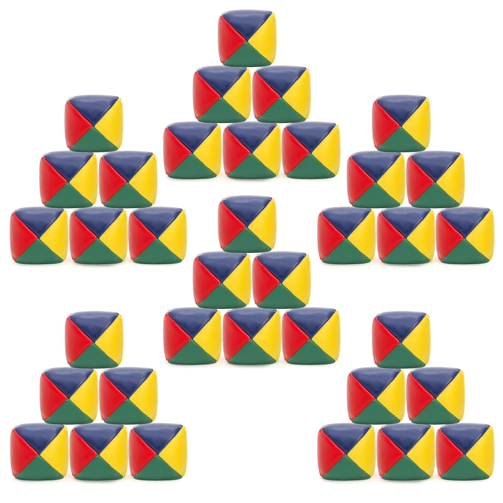 36 Pack Juggling Balls for Beginners, 2 Inch Soft and Durable Juggle Balls Kit, Colorful Mini Juggle Ball Bulk for Juggler and Kids, Four Sided Leather Matching Throwing Samll Ball, Easy Grip