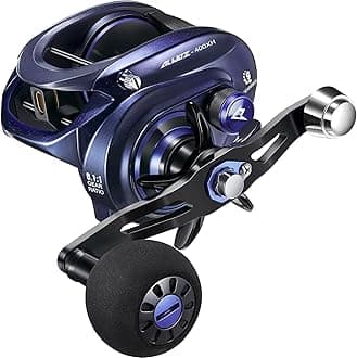 Alijoz 400 Baitcaster Fishing Reel, 38Lbs Max Drag Aluminum Alloy Frame Baitcasting Reel, Available in 6.6:1/8.1:1 Gear Ratio, Freshwater and Saltwater Low Profile Casting Reel for Musky