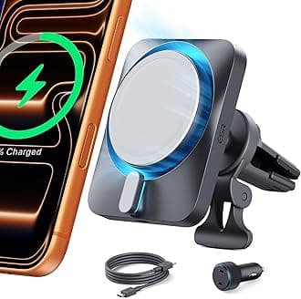 ESR for 15W MagSafe Car Mount Charger with CryoBoost, Made for Apple-Certified, for MagSafe Car Mount, Magnetic Wireless Car Charger for iPhone 17e/17-12, S26/S25, Fast Charging, Phone-Cooling Charger