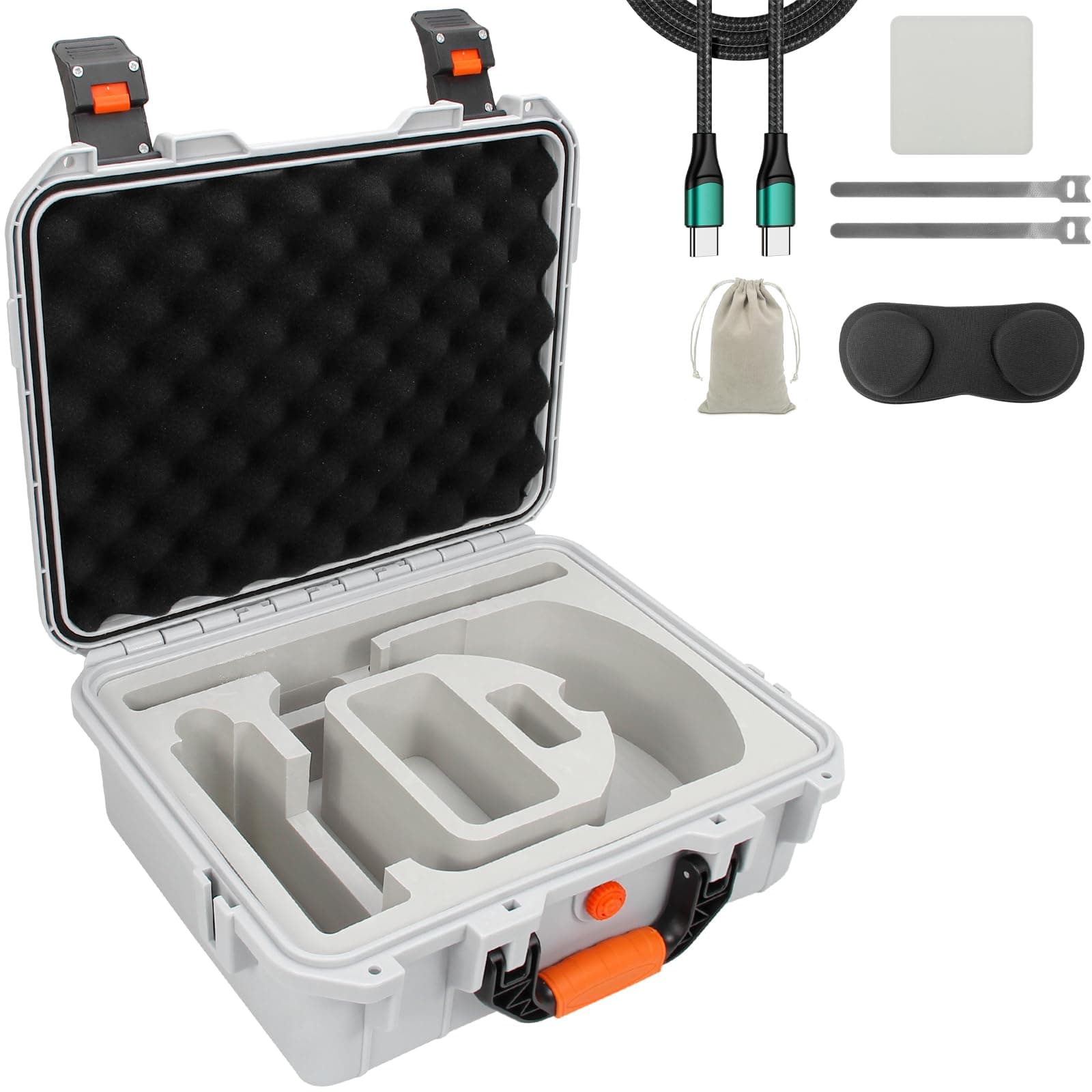 Apple Vision Pro Hard Case, Premium Accessories Kit for Apple Vision Pro, Apple Vision Pro 2,M5,Perfect for Storing Vision Pro and Battery at Home or Travel, Large Waterproof Apple VR Case