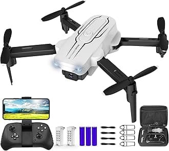 Mini Drone with Camera for Adults Youth - 1080P HD FPV Camera Drones with 90° Adjustable Lens, Gestures Selfie, One Key Start, 360° Flips, Toys Gifts RC Quadcopter for Boys Girls with 2 Batteries