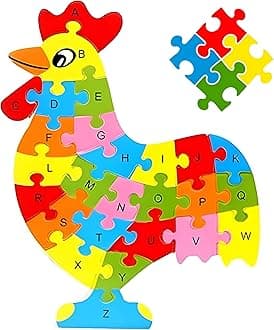 Yas Boss | Educational Wooden Animal Puzzle for Kids | Jigsaw Puzzle for Toddlers | Montessori Learning Toy for Boys & Girls Ages 2-5 Years (Hen)