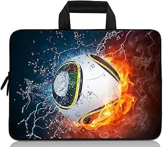 11" 11.6" 12" 12.1" 12.5" inch Laptop Carrying Bag Chromebook Case Notebook Ultrabook Bag Tablet Cover Neoprene Fit Samsung Google Acer HP DELL Lenovo Asus (11 11.6 12.1 12.2 inch, Soccer Fire)