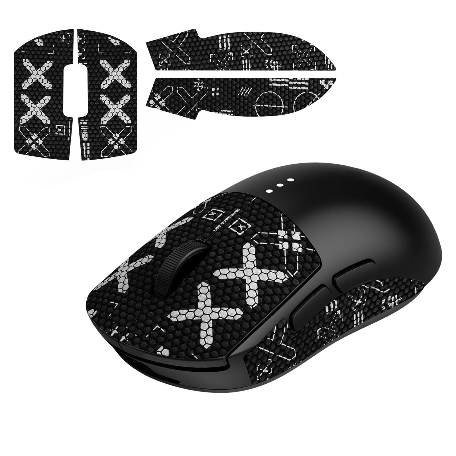 JINGDU Mouse Grip Tape Compatible with Logitech G Pro Wireless, Anti-slip Sweat Resistant Mouse Sticker for GPW Gaming Mouse, Ultrathin Grip Sticker for G Pro Wireless Mouse,BlackX