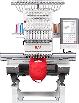 BAi The Mirror 15 Needle 20"x14" Large Area Commercial Embroidery Machine,1200 SPM High Speed & 850 SPM on Hat,Institch OS5 Intuitive Control,Software included Wi‑Fi/USB Transfer