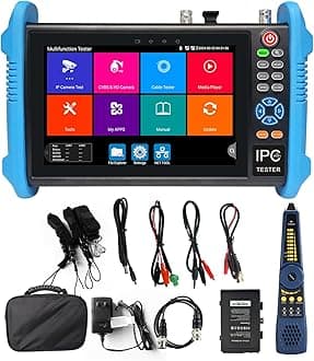 Upgraded 8K IP Camera Tester, 7-Inch Touchscreen CCTV 8MP TVI CVI AHD CVBS Cable Tracer RJ45 TDR Test PoE Network Tools RS485 WiFi HDMI VGA (IPC-9800CADH Pro)