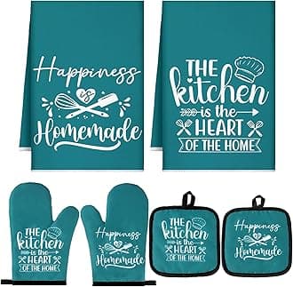 Kitchen Towels Pot Holders Oven Mitts Set