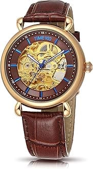 TIME100 腕時計 メンズ とけい腕時計 機械式 時計腕時計 防水 うで時計 スケルトン 時計 ビジネス 見やすい アナログ お洒落 紳士 watch for men 黄色