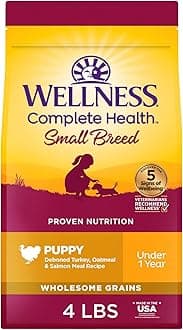 Complete Health Puppy Dry Dog Food, Small Breed, Wholesome Grains, Natural, Turkey, Oatmeal, & Salmon Recipe, (4-Pound Bag)