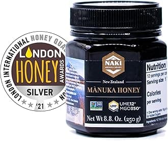NAKI Manuka Honey Harvested, Tested. Traceable. Certified 100% New Zealand Honey - International Gold Award Winner (UMF 12+ MGO 350+, 8.8 oz)
