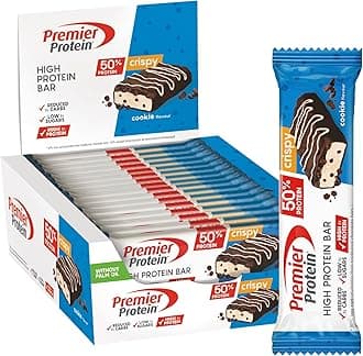 Premier Protein High Protein Bar Crispy Cookie 16x40g - High Protein Low Sugar + Palm Oil Free