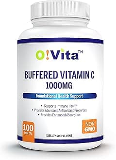 Buffered Vitamin C 1000mg for Support of Immune Health, 100 buffered Non-GMO Tablets, 100-day Supply