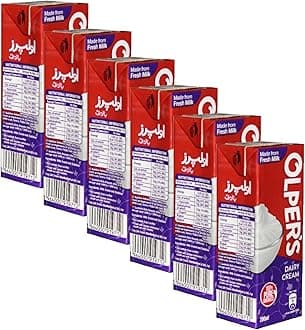 Dairy Cream 200ml (6.76Oz) | Pack of 6 | Rich & Luxurious | Whipping Cream For Desserts | Suitable For Baking, Coffee & Tea | Made with Fresh Milk