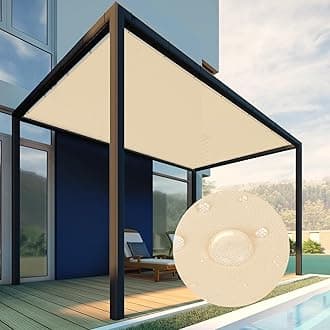 Patio Paradise 24' x 39' Waterproof Sun Shade Sail Rectangle Shade Cloth with Grommets, 260 GSM Patio Canopy Awning 95% UV Block for Backyard Deck Pergola Replacement Cover, Beige, Customized